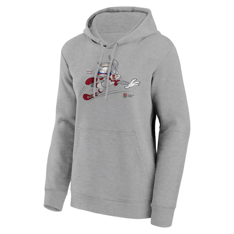 England Rugby Women's Hoodie Grey Looney Tunes Bugs Bunny Hoodie