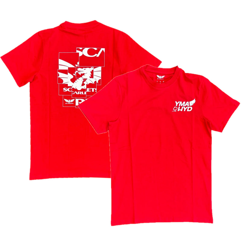 Scarlets Rugby SS T-Shirt Castore Men's Red Top