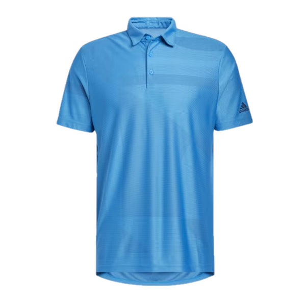 adidas Men's Polo Shirt Golf Shapes Jacquard Blue Top