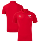 Saracens Men's Rugby Polo Castore Presentation Pro Red Top