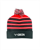 Gloucester Rugby Adult Beanie Oxen Multi Stripe Bobble Hat
