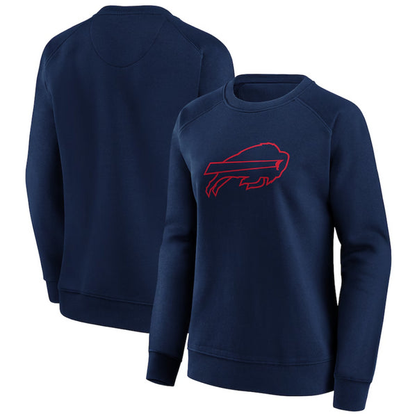 Buffalo Bills Navy Sweatshirt Women's NFL Mono Logo Top