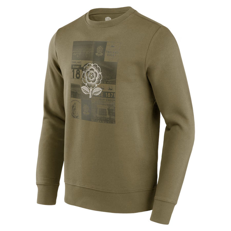 England Rugby Men's Sweatshirt Collage Graphic Sweatshirt