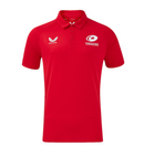 Saracens Men's Rugby Polo Castore Presentation Pro Red Top