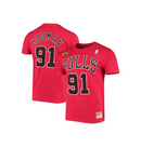 NBA Chicago Bulls Basketball Tee Rodman 91 SS Top