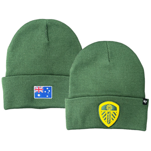 Leeds United Men's Hat 47Brand Football Australia Knitted Beanie