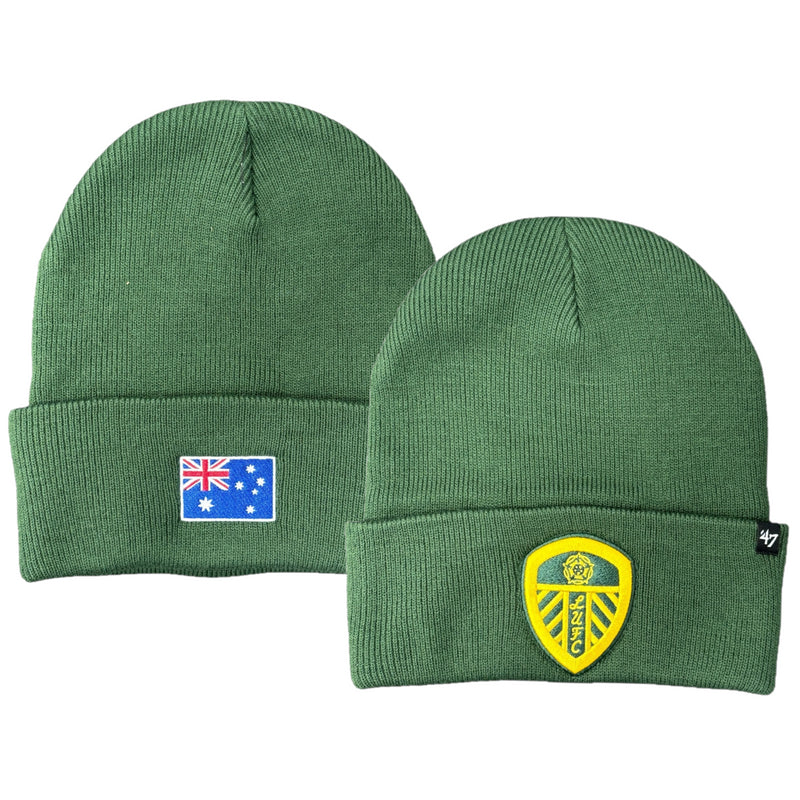 Leeds United Men's Hat 47Brand Football Australia Knitted Beanie