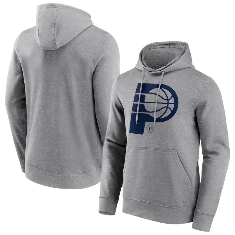 Indiana Pacers NBA Hoodie Men's Mono Logo Grey Top