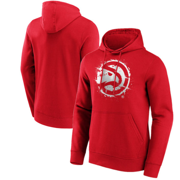 Atlanta Hawks Men's Hoodie NBA Red Splatter Graphic Hoodie