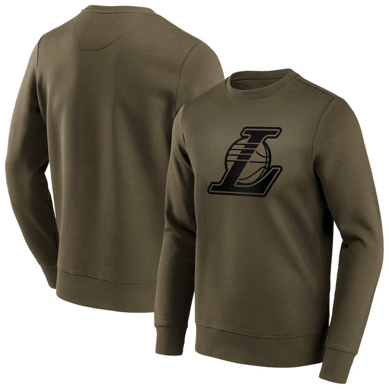 Los Angeles Lakers Sweatshirt Men's NBA Mono Logo Khaki