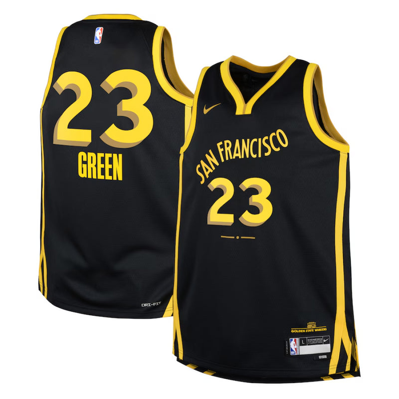 Golden State Warriors Jersey NBA Kid's Nike City 23/24 - Green