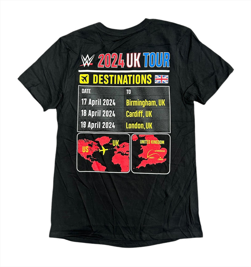 WWE Wrestling Men's T-Shirt 2024 UK Tour Event Top