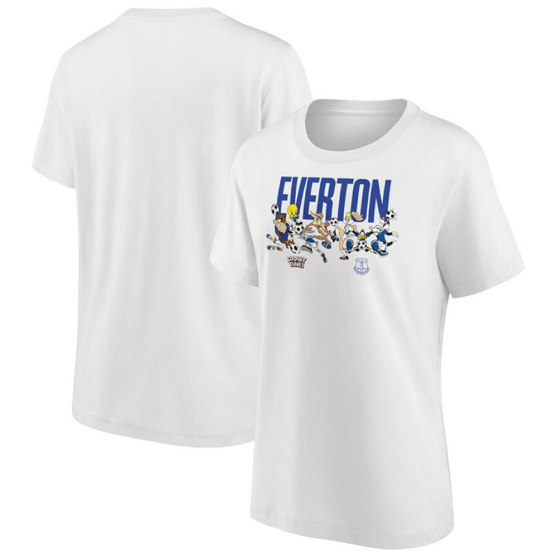 Everton Women's Football T-Shirt Looney Tunes Multi Character Top