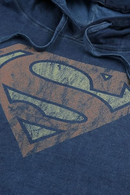 Superman DC Men's Hoodie Blue Vintage Wash Hoodie