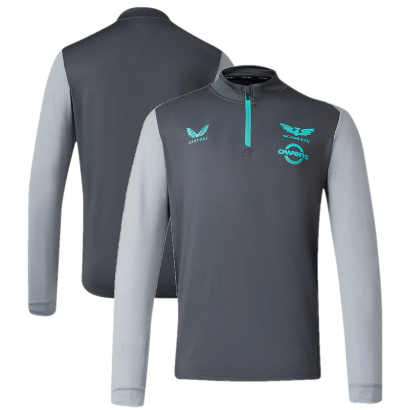 Scarlets Rugby 1/4 Zip Castore Men's Castore Grey Quarter Zip