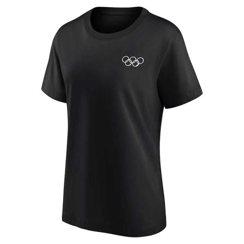 Olympics Collection Women's T-Shirt Black Records Graphic Top
