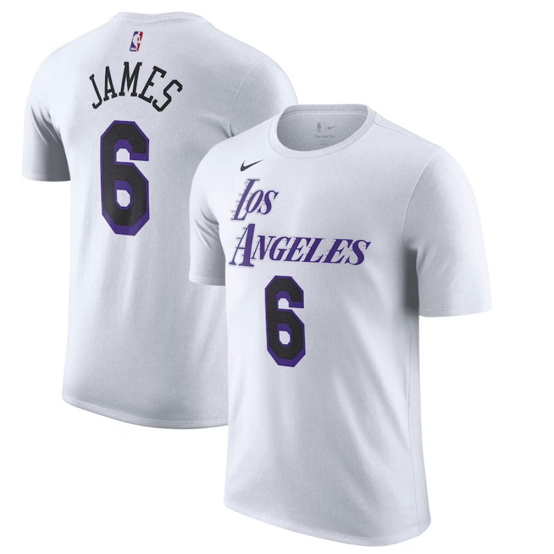 Los Angeles Lakers T-Shirt NBA Nike LeBron James City Top