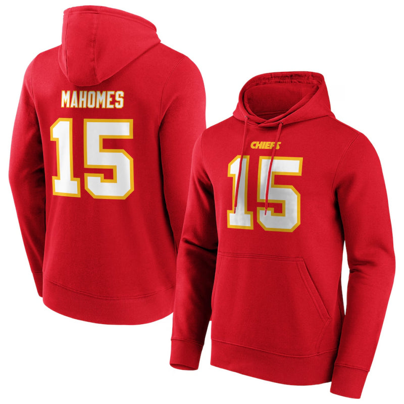 Kansas City Chiefs Hoodie Men's NFL Patrick Mahomes 15 Red Top