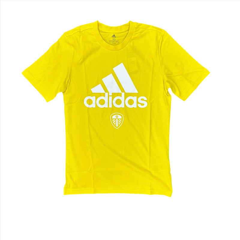 Leeds United Women's T-Shirt adidas Football Yellow Logo Top