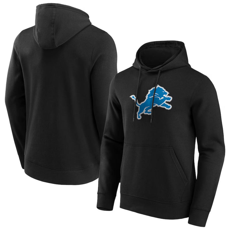 Detroit Lions NFL Hoodie Men's Alternate Colour Logo Black Top