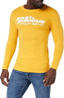 Fast & Furious T-Shirt Men's Japanese Logo LS Yellow Top