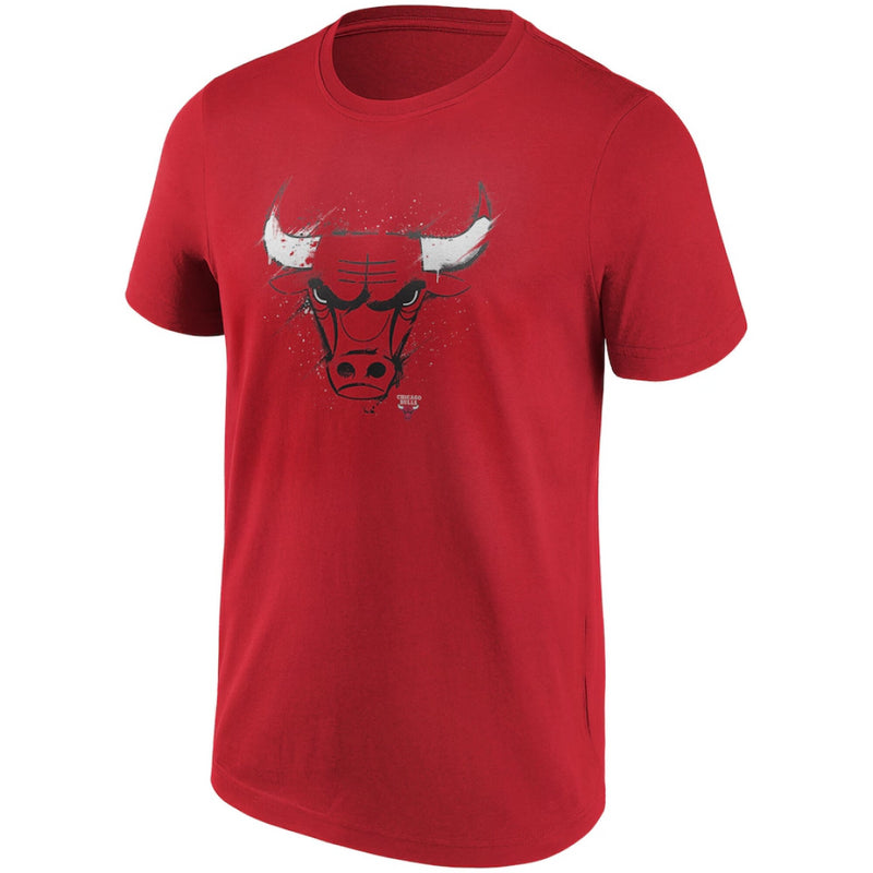 Chicago Bulls NBA T-Shirt Men's Splatter Red Logo Top