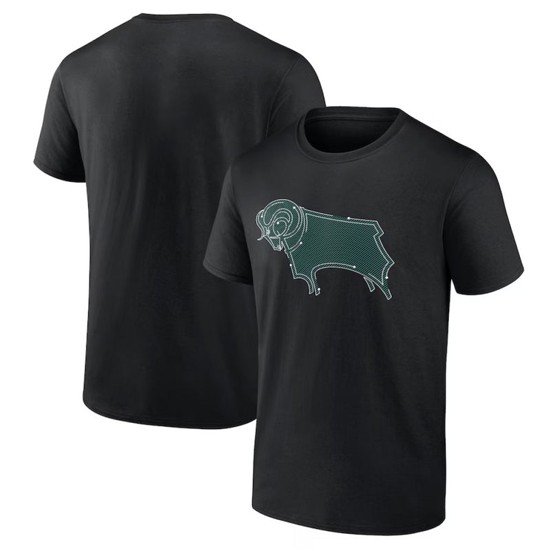 Derby County Men's T-Shirt Football Data Unlocked Graphic Top