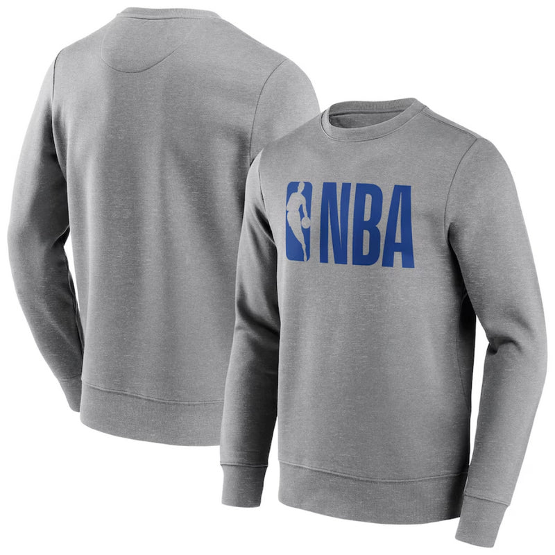 NBA Men's Grey Sweatshirt Neutral Colour Wordmark Sweatshirt