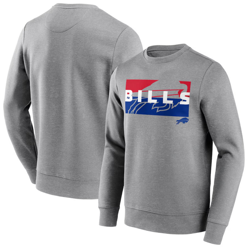 Buffalo Bills Men's Sweatshirt NFL Square Off Grey Sweatshirt