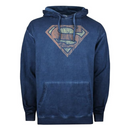 Superman DC Men's Hoodie Blue Vintage Wash Hoodie