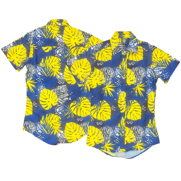 Leeds United Girls Shirt Hawaiian Button Up Top