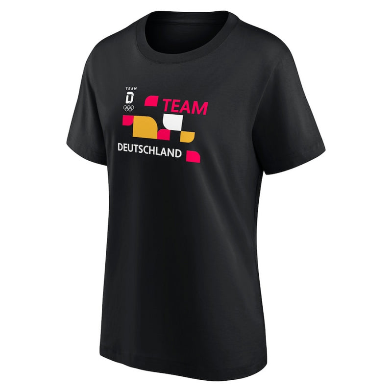 Team D Women's T-Shirt Olympics Black Hometown Graphic Top