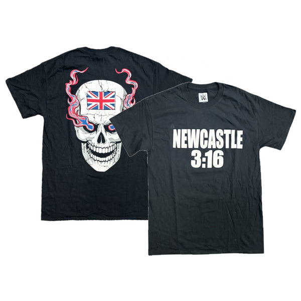 WWE Men's Graphic T-Shirt Steve Austin Newcastle 3:16 Top
