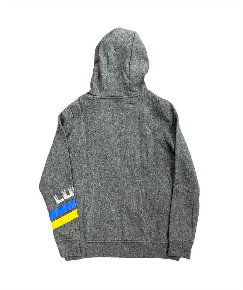 Leeds United Men's Hoodie Football LUFC Full Zip Grey Top