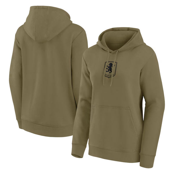 Aston Villa Women's Hoodie Football Green Mono Logo Hoodie