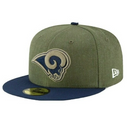 Los Angeles Rams Cap NFL Men's New Era Khaki Fitted Hat