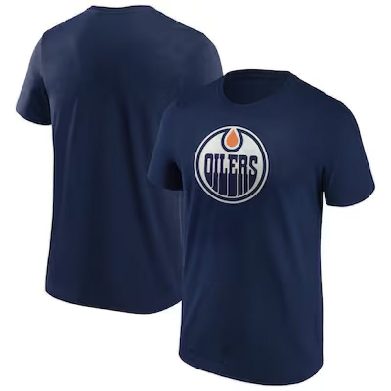 Edmonton Oilers Men's T-Shirt NHL Primary Colour Logo Top
