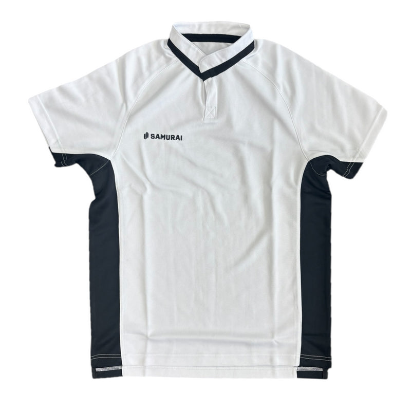 Samurai Rugby Kid's Shirt White/Black Short Sleeve Top