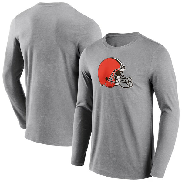 Cleveland Browns Men's T-Shirt NFL Mono Logo LS Grey Top