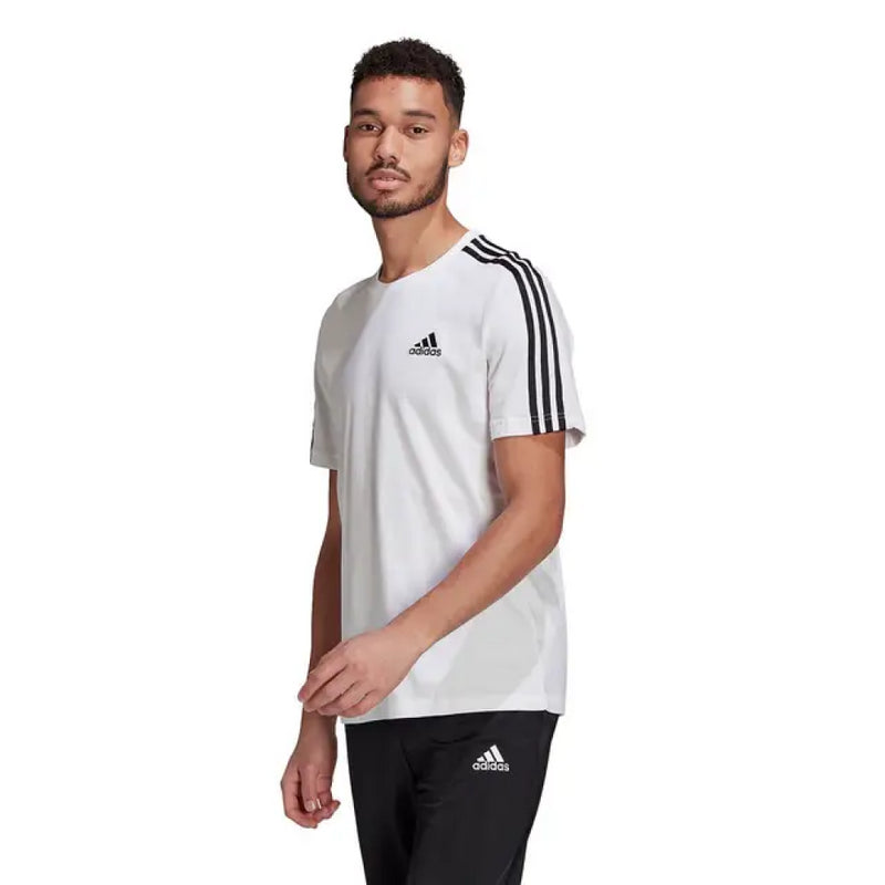 adidas Football Men's T-Shirt Short Sleeve Three Stripe Top