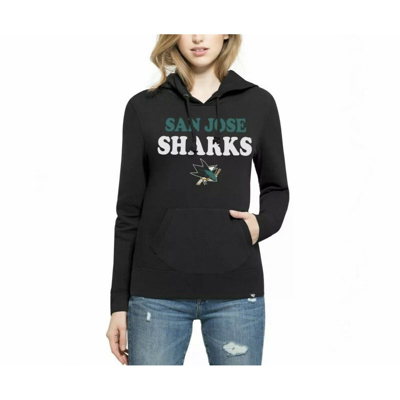 San Jose Sharks Hoodie Women's 47 Brand Wordmark Logo Hood